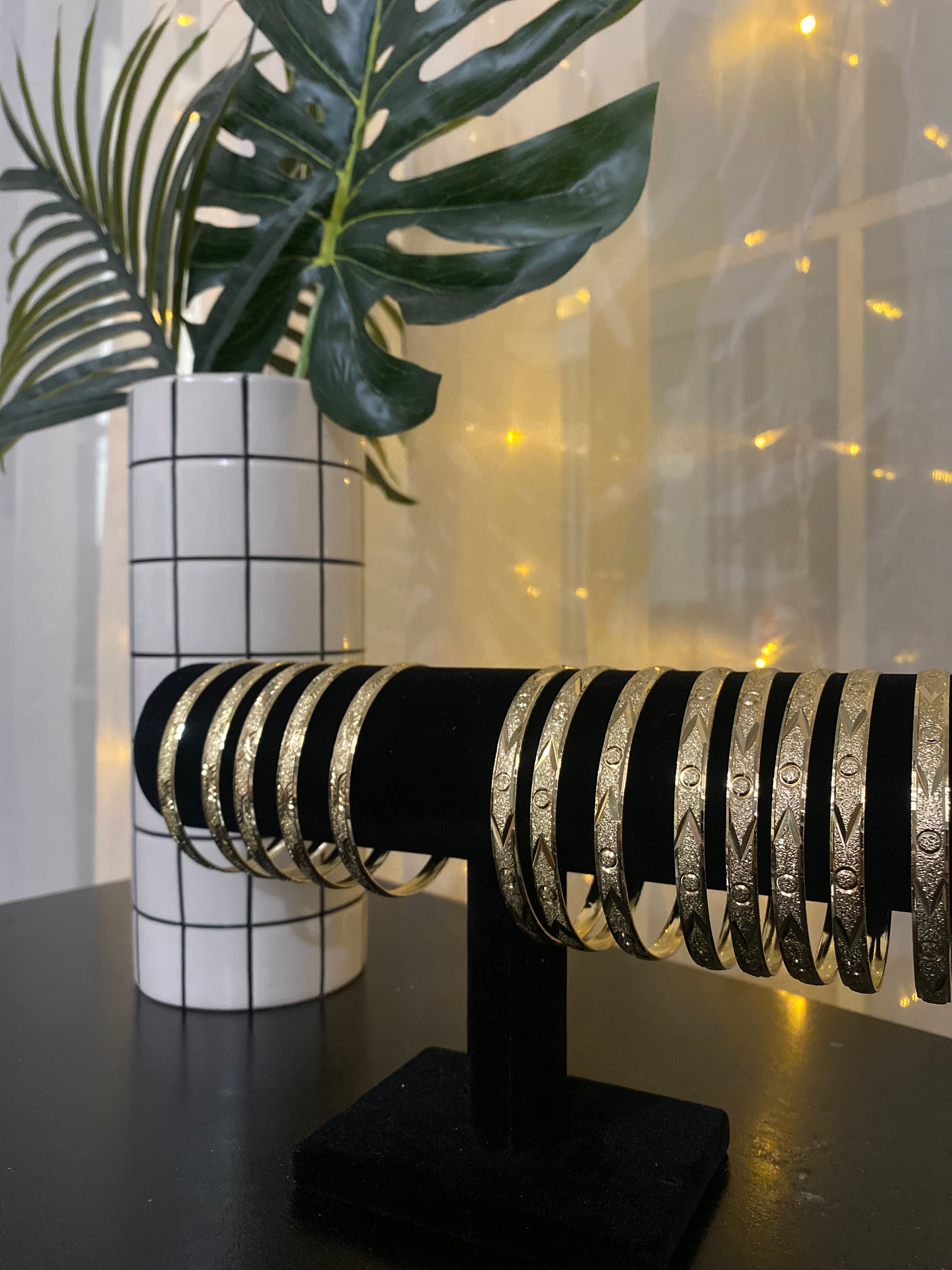GOLD FILLED BANGLES 4PK